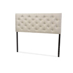 Baxton Studio Viviana Modern and Contemporary Grey Fabric Upholstered Button-Tufted Full Size Headboard