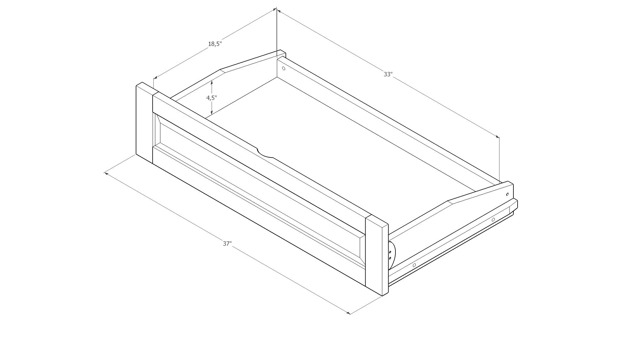 Kodiak Furniture Futon Storage Drawers, Frame Only/No Mattress
