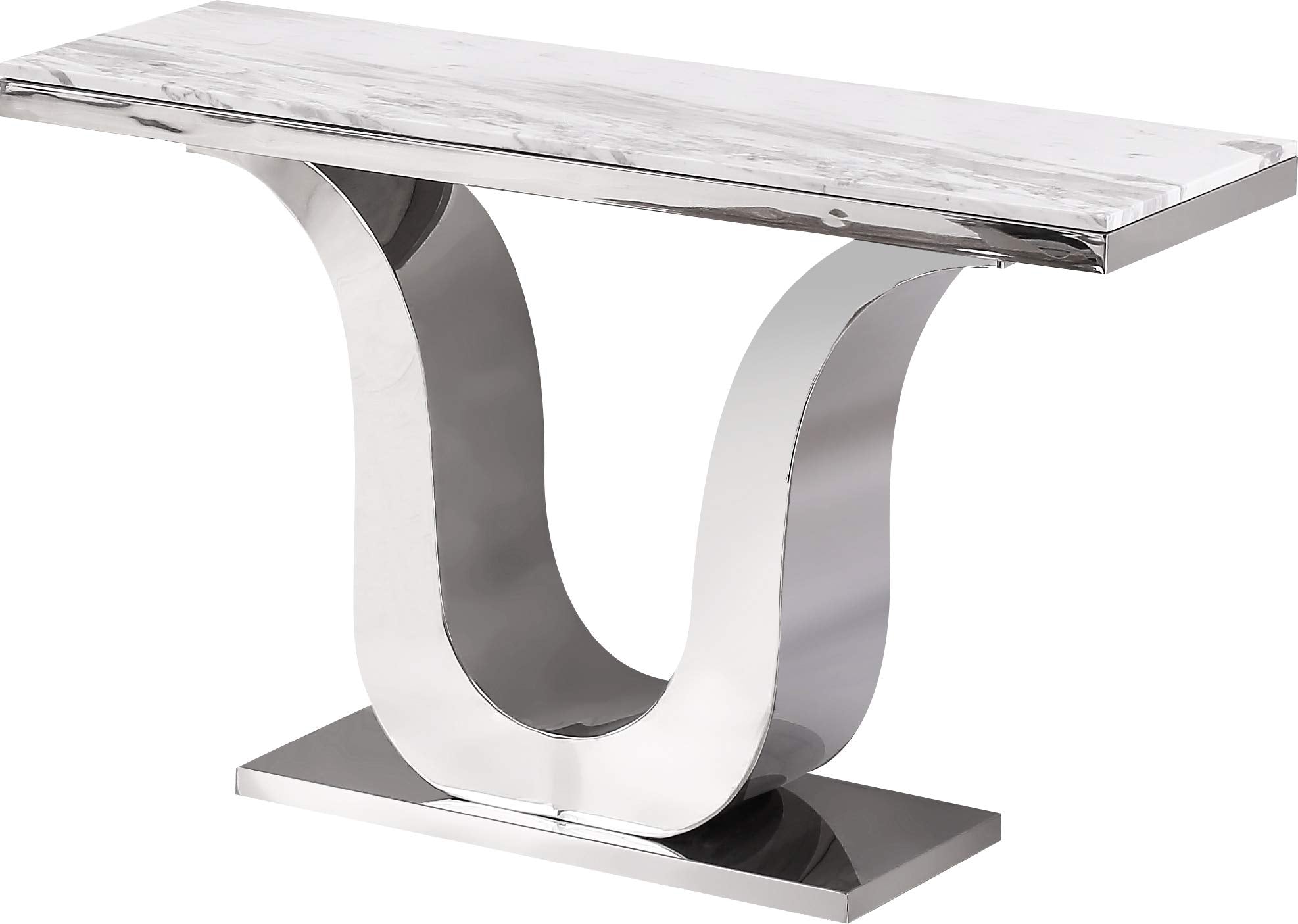 Best Quality Furniture 3Pc (Coffee, End And Console Tables) White, Silver