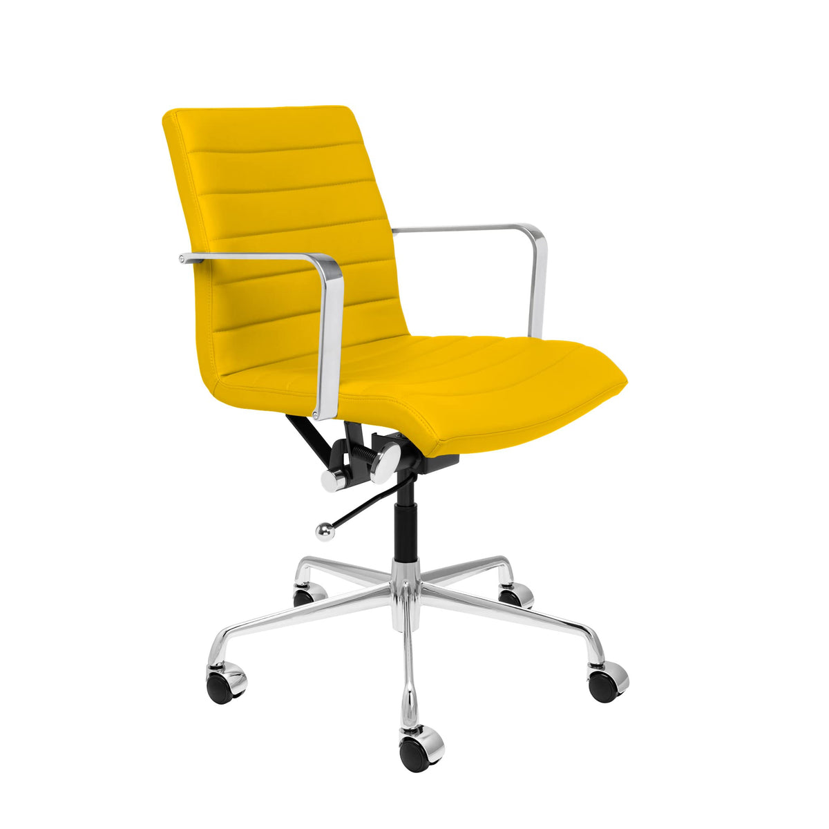 Laura Davidson Furniture Soho Ii Ribbed Office Chair - Mid Back Desk Chair, Ergonomically Designed With Arm Rest & Swivel, Made