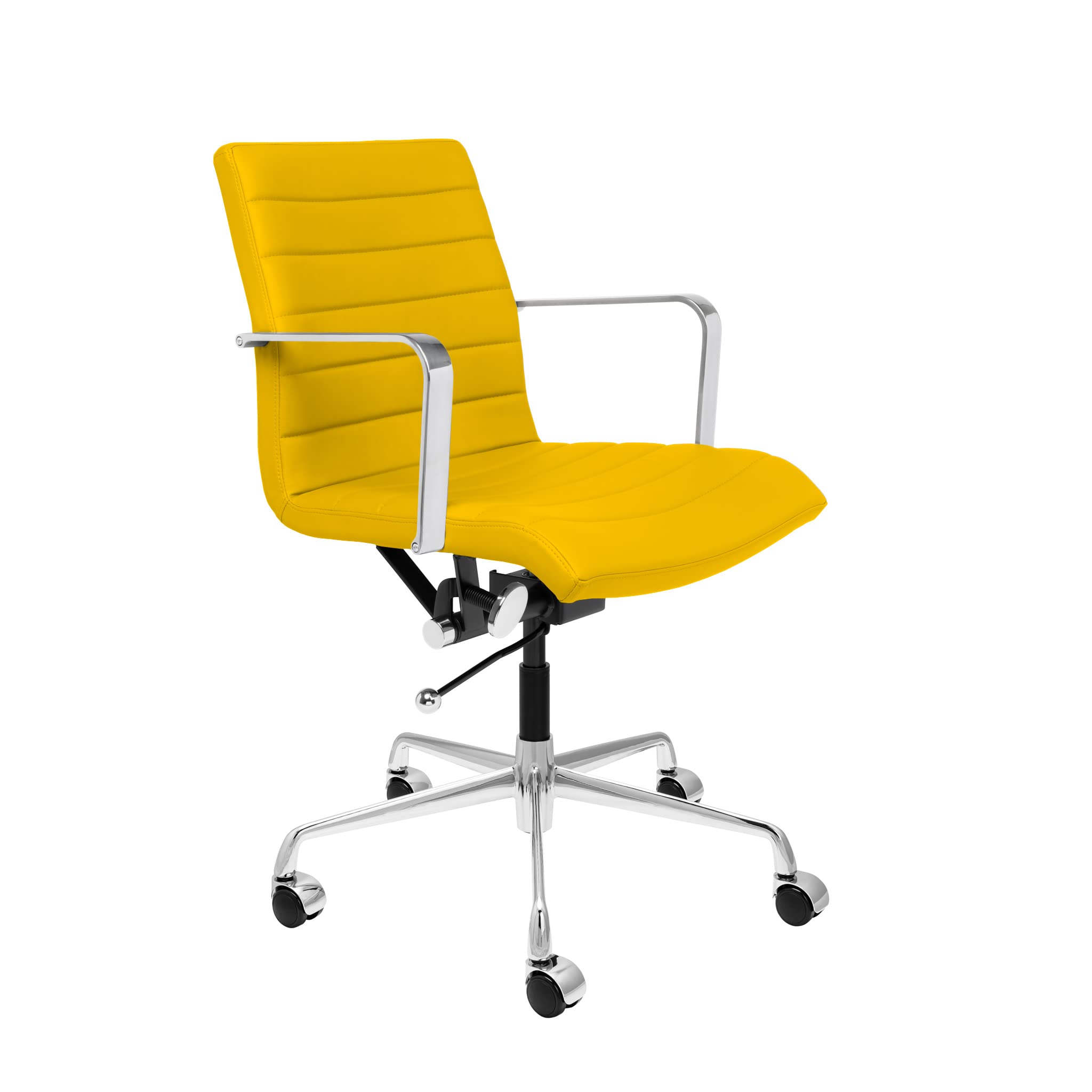 Laura Davidson Furniture Soho Ii Ribbed Office Chair - Mid Back Desk Chair, Ergonomically Designed With Arm Rest & Swivel, Made