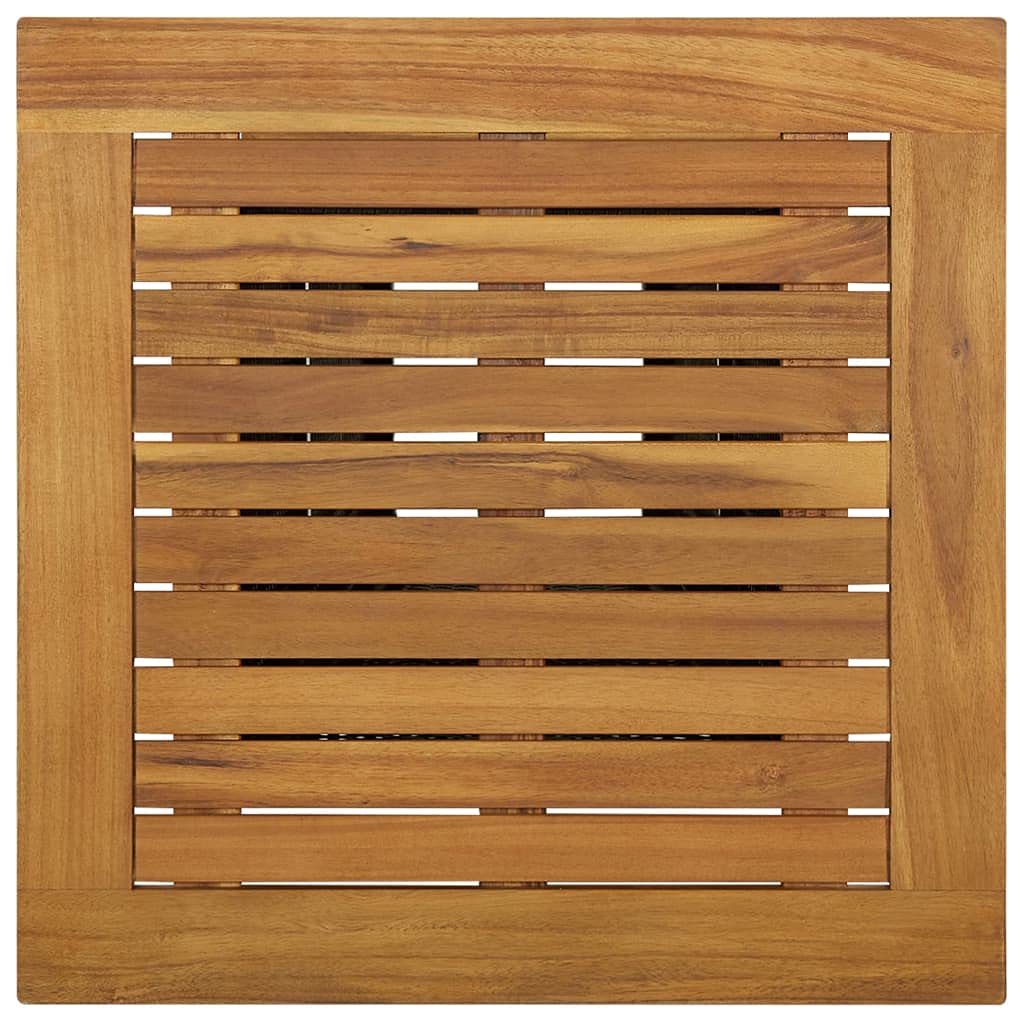 vidaXL Modern Outdoor Patio Bar Table, Weather-Resistant PE Rattan and Durable Solid Acacia Wood, Square Design, Black 23.6"x23.6"x43.3"