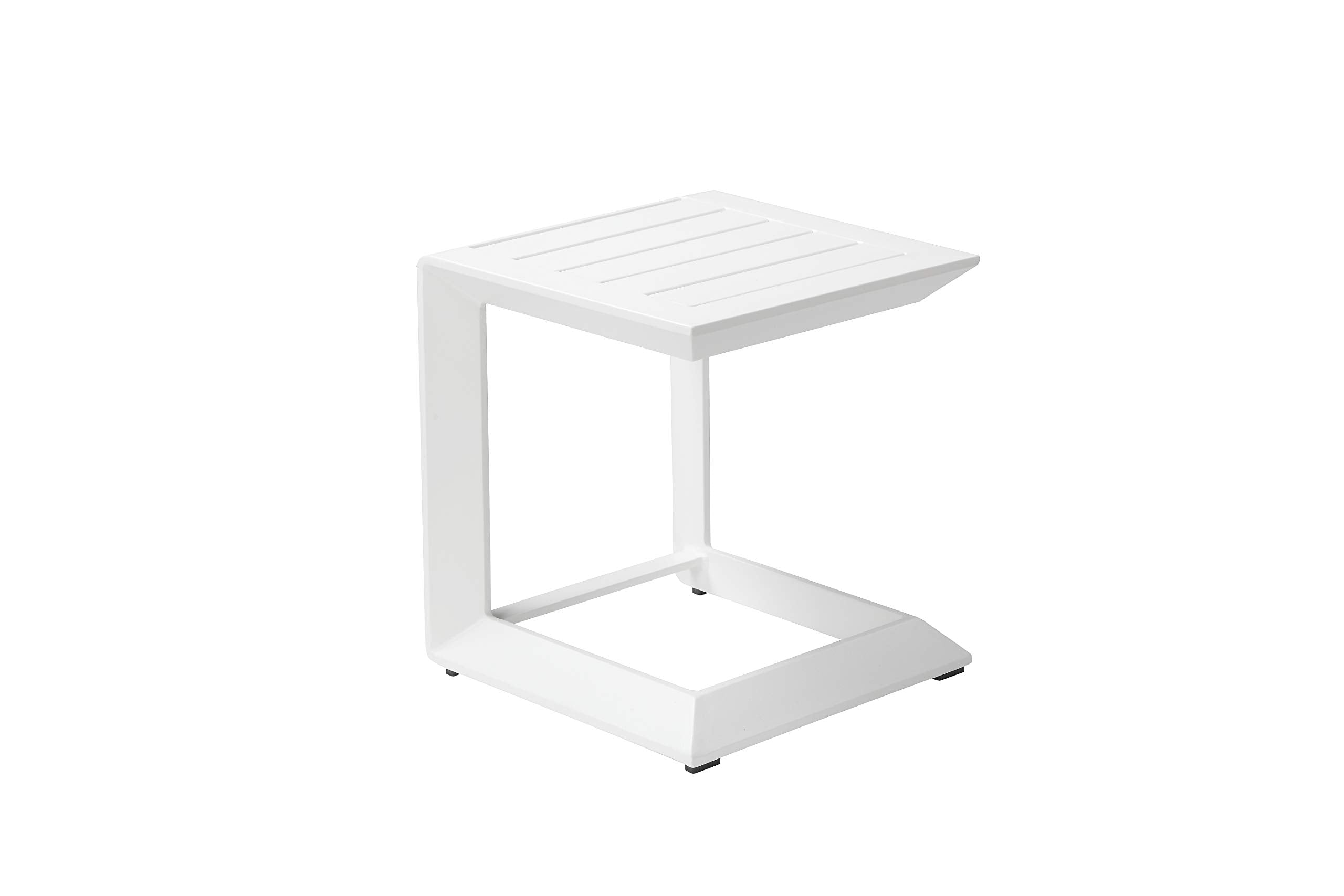 Pangea Home Leaf St Wht Side Table, White