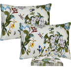 Fadfay Shabby Floral Sheets Full 100% Cotton 600 Tc White Flower And Green Leaves Bedding Vintage Garden Botanical Print Country