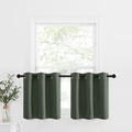 Nicetown Curtain Tiers And Valances Set, Privacy Room Darkening Curtains Window Drapes Farmhouse Small Window Covering Panels For Bedroom/Kitchen/Garden, 42 X 24-Inch Each, 2 Pcs, Dark Mallard