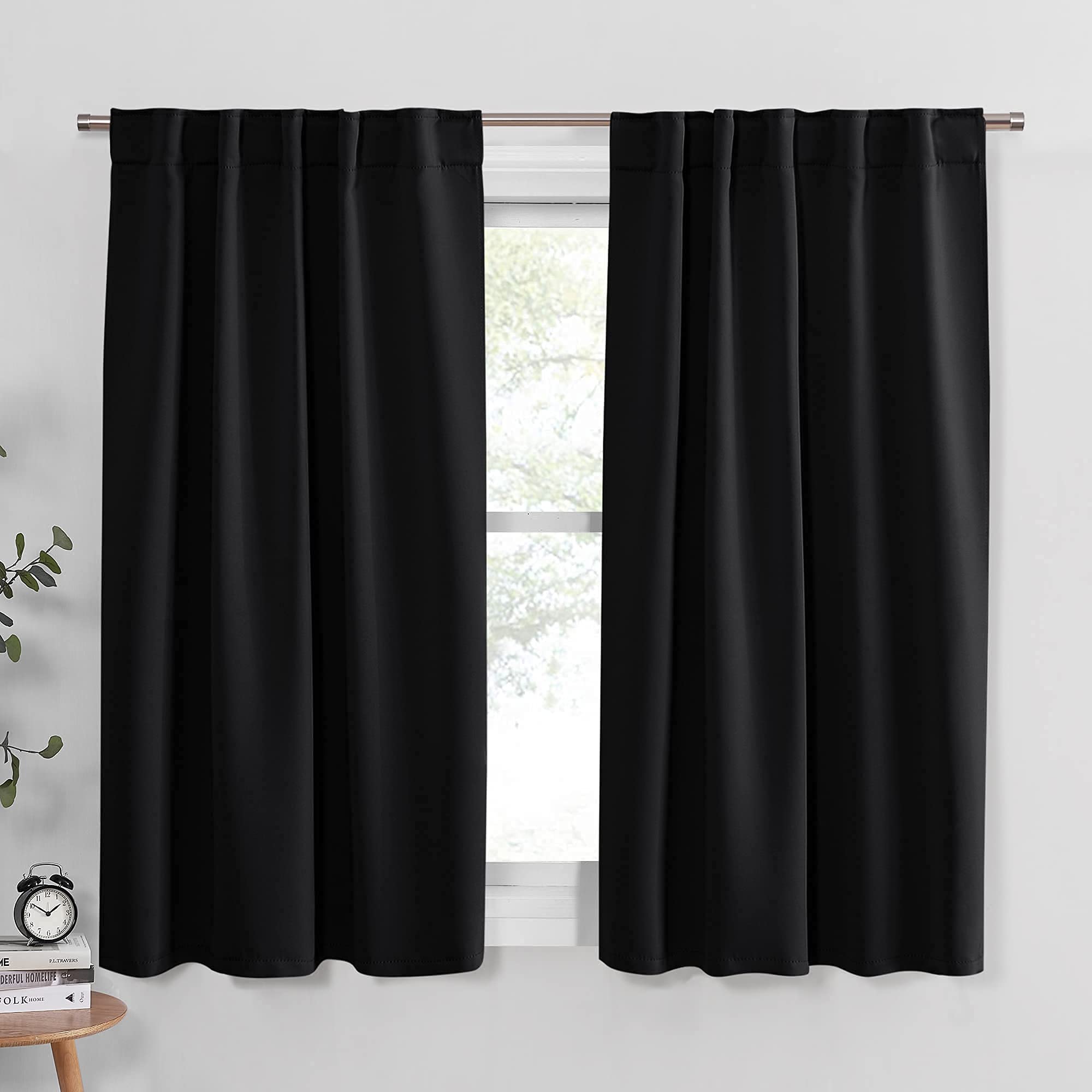 PONY DANCE Nursery Blackout Curtains - Thermal Insulated Panels Set Window Hidden Tab/Rod Pocket Light Blocking Curtain Drapes f