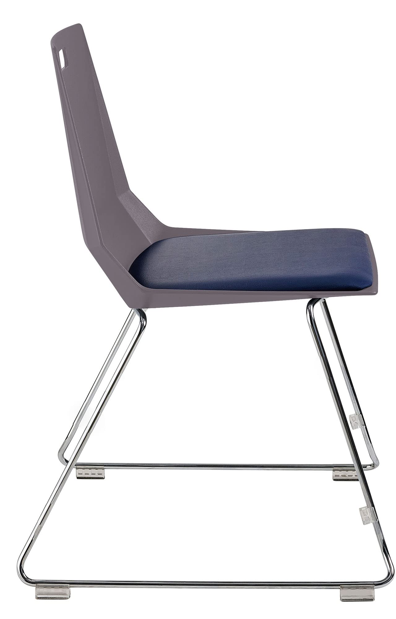 National Public Seating NPS LuvraFlex Stack Chair with Polypropylene Back/Padded Seat - Charcoal/Blue