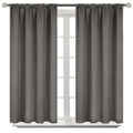 Bgment Short Blackout Curtains 48 Inches Length - Rod Pocket Thermal Insulated Room Darkening Window Drapes For Kitchen Bedroom Bathroom, Grey, 2 Panels, 42 X 48 Inch