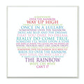 The Kids Room by Stupell Somewhere Over The Rainbow Circle Typog Wall Plaque, 12x12, Design by Artist Susan Newberry Designs
