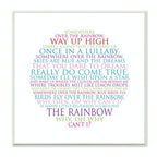 The Kids Room by Stupell Somewhere Over The Rainbow Circle Typog Wall Plaque, 12x12, Design by Artist Susan Newberry Designs
