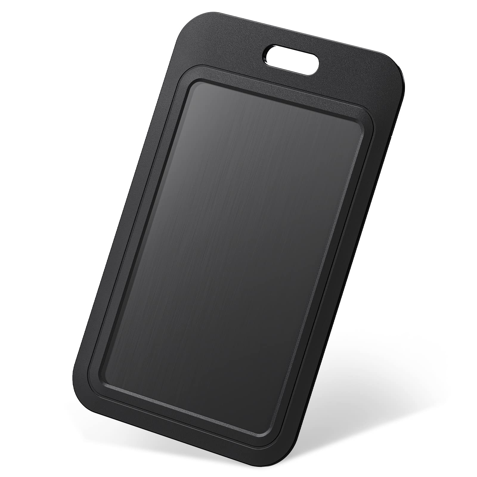 Uniclife 100 Pack Sliding Id Badge Holder Hard Black Vertical Plastic Card Case Protector Pouch With Clear Window For Office Sch