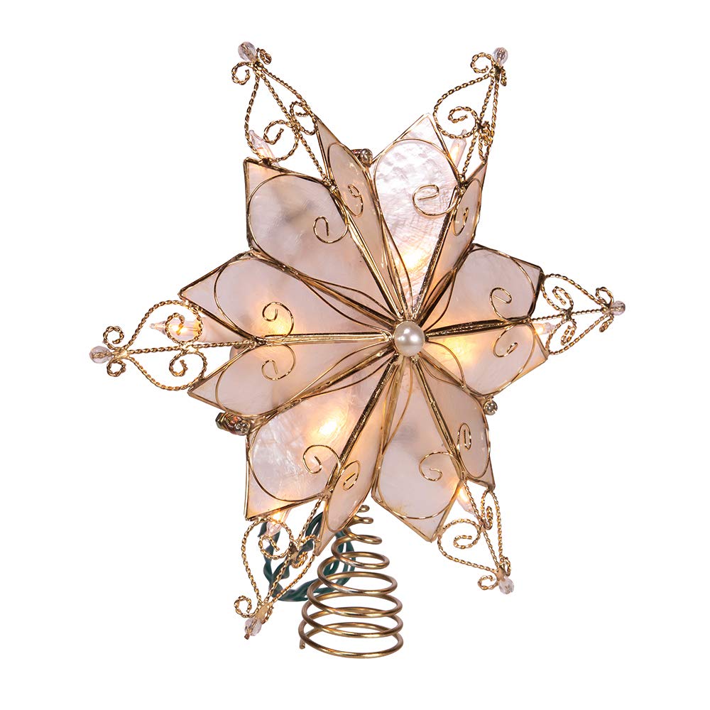 Kurt Adler UL3131 10-Light 6 Pt. Capiz Star Treetop