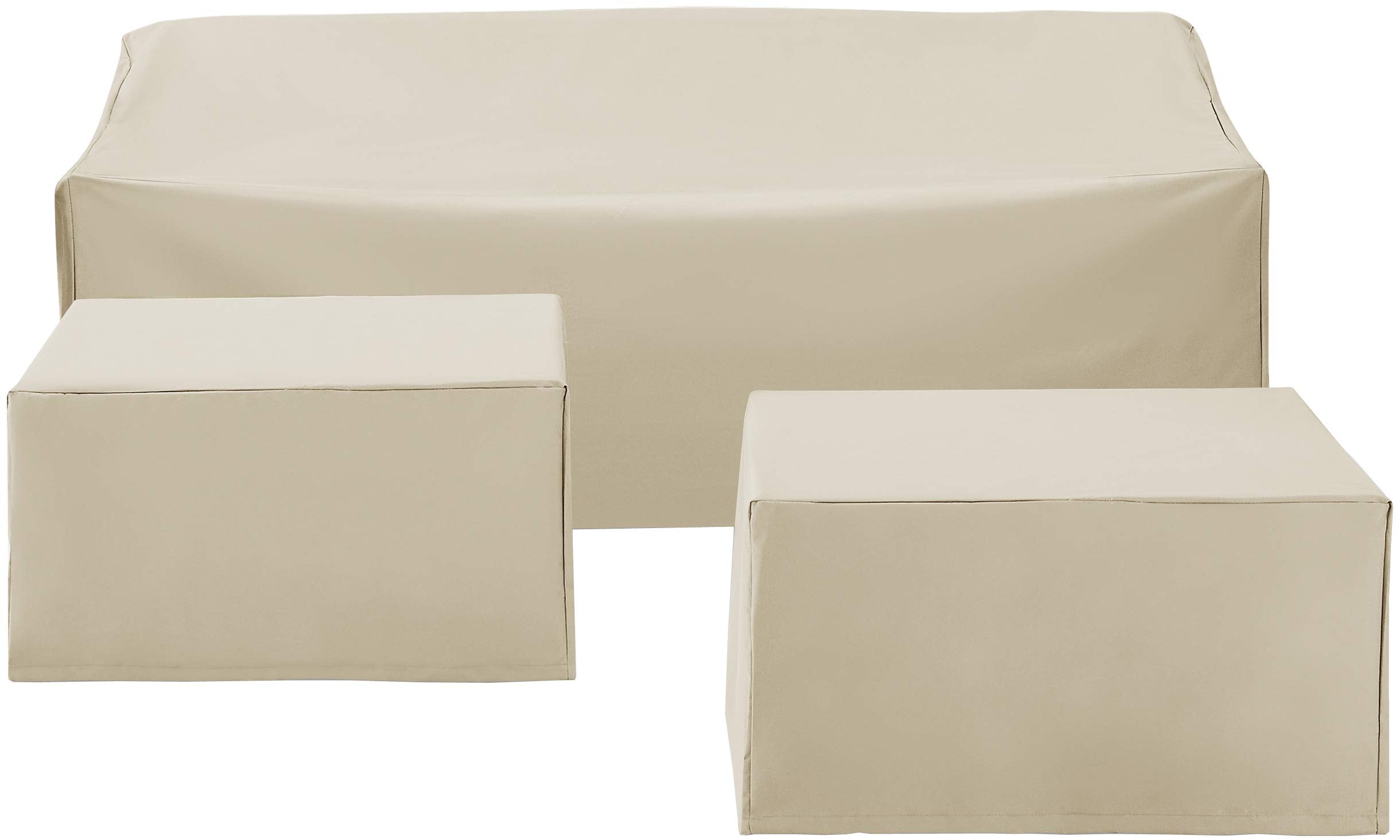 Crosley Brands Mo75013-Ta 3 Piece Sectional Cover Set With Sofa, 2 Square Table & Ottoman - Tan