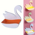 SpiderJuice 1Pc Cute Swan Shaped Adhesive No Drill Self Drain Wall Mounted Soap Bar Holder Dish Rack for Bathroom Wash Basin Kit