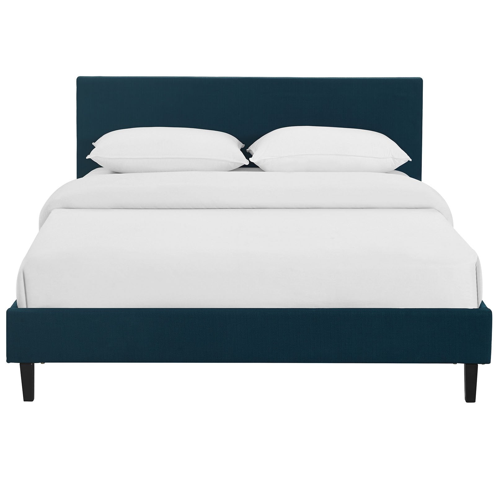Modway Anya Upholstered Azure Platform Bed With Wood Slat Support In Queen