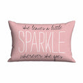 Mugod Decorative Throw Pillow Cover Pink Quote She Leaves A Little Sparkle Wherever She Goes,Cushion Cover Case 20X30 Inches For