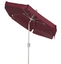 FiberBuilt Umbrellas Garden Umbrella with Push-Button Tilt, 7.5 Foot Burgundy Canopy and White Pole