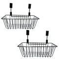 Go Hooked Metal Wire Multipurpose Over Door Basket Hanging Cabinet Storage Organizer Bin For Kitchen Pantry Bathroom Black Space