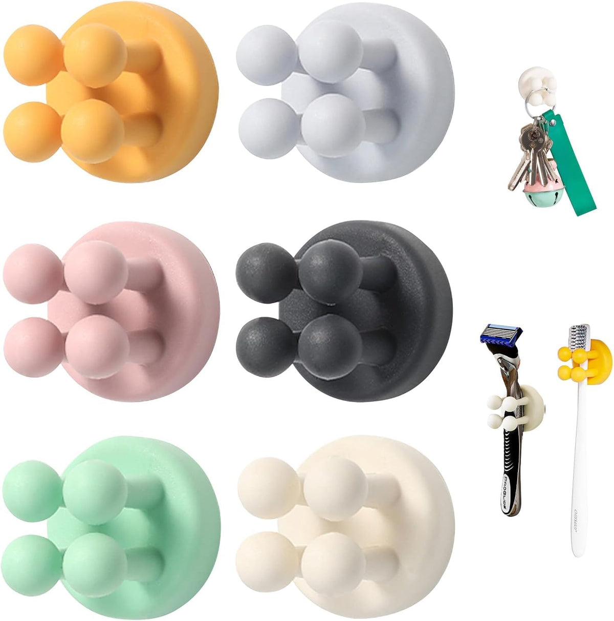 TOZKYN 4Pcs Toothbrush Holders for Bathroom,Multifunctional Organizer for Toothbrush,Toothpaste RV Car Dorm Room,Waterproof Toot