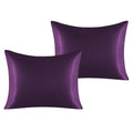 Ntbay 2 Pack Satin Standard Pillowcases For Hair And Skin, Luxurious And Silky Pillow Cases With Envelope Closure, 20X26 Inches, Eggplant Purple