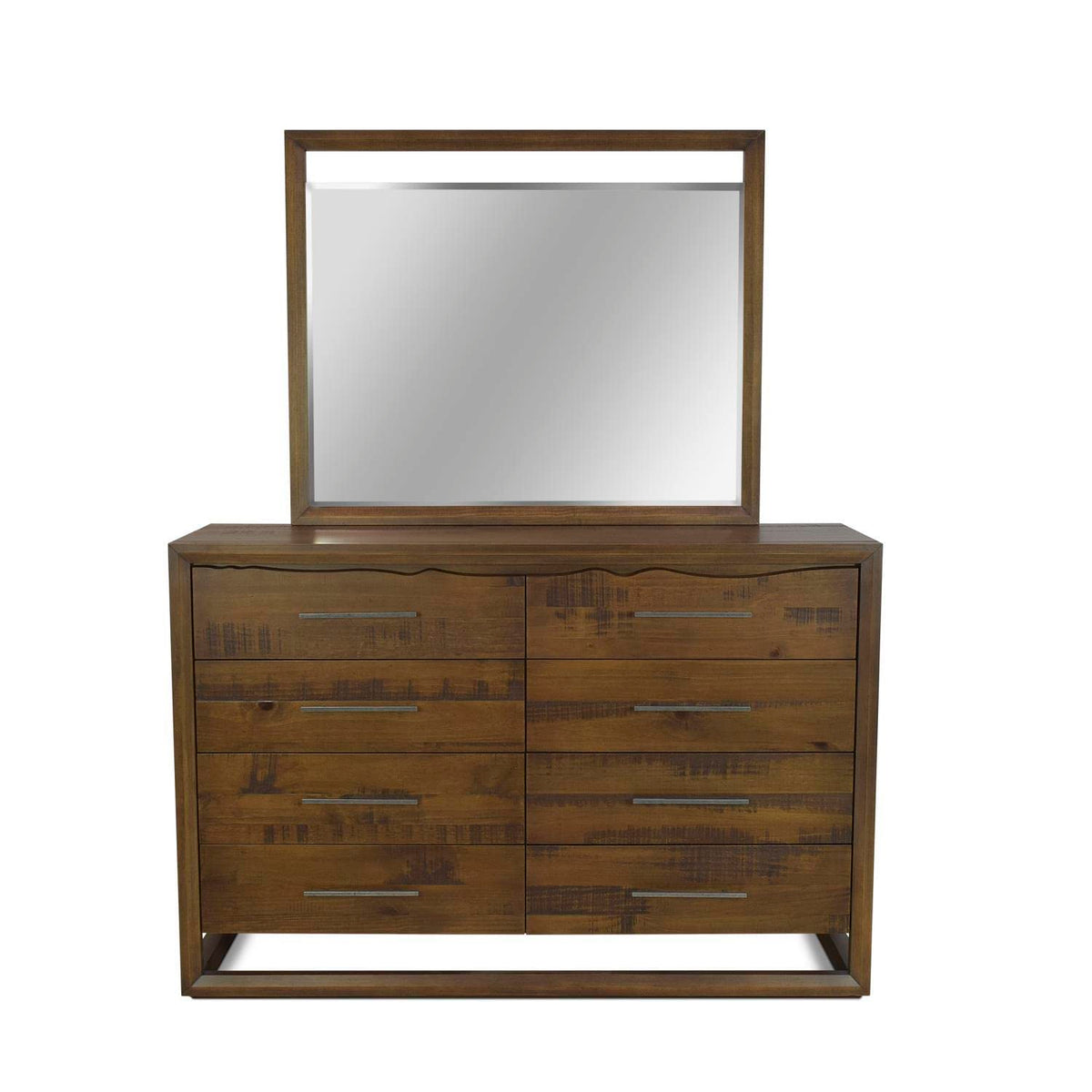 Steve Silver Lofton 8-Drawer Mocha Brown Wood Dresser and Mirror