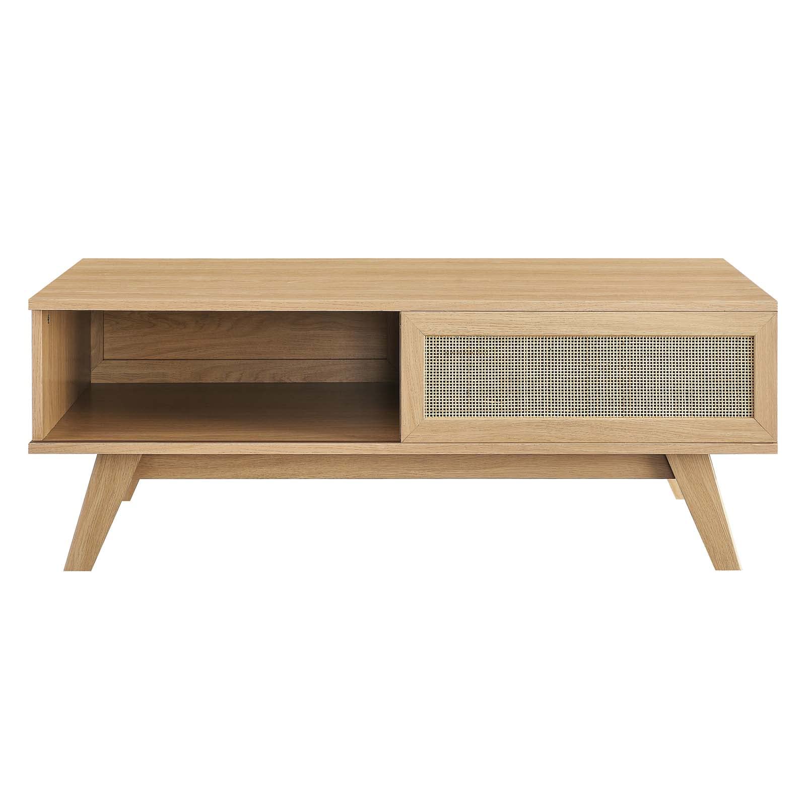 Modway Soma Modern Rattan, 43&Quot; Coffee Table, Oak