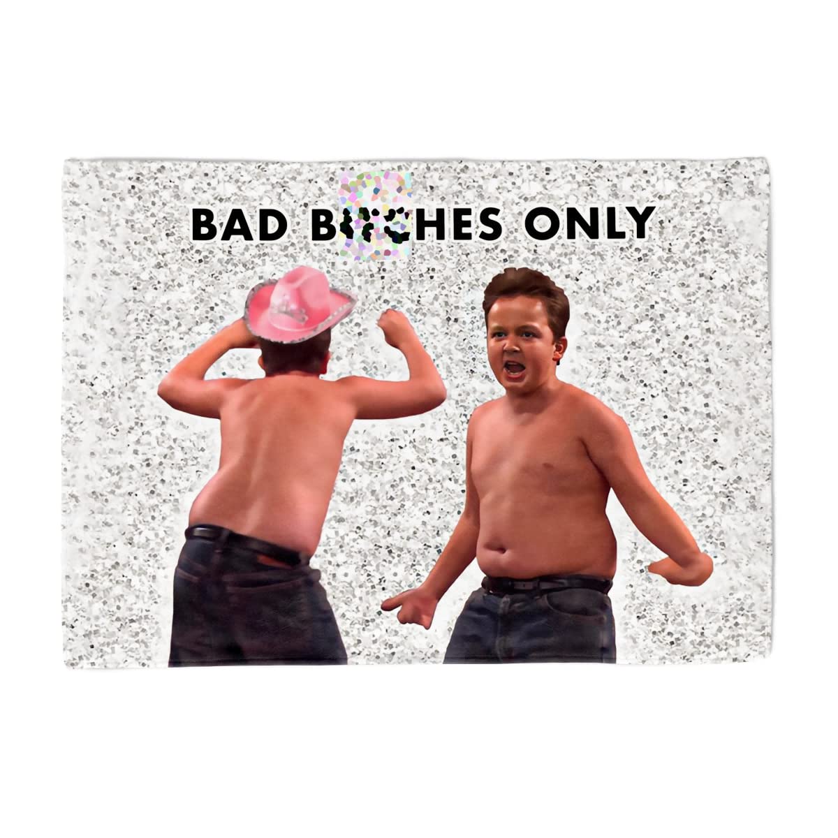 GOLEHS Gibby Bad B*tches Only Tapestry, Funny Flag for College Dorm, Available in Sizes from 40 to 90, Skin-Friendly Soft High-D