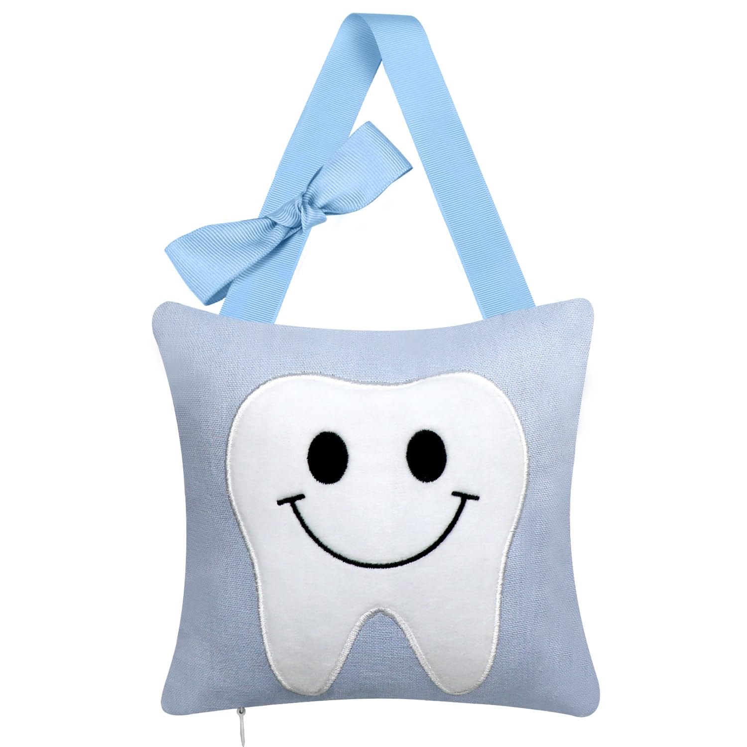 Linen Tooth Fairy Pillow,Tooth Fairy Pillow With Pocket Door Hanger Birthday Gift For Kids Tooth Fairy Souvenir For Boys And Gir