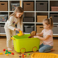 PARASNATH Polypropylene Rolling Storage Container Box (Greenyellow Colour) 45 Litre Super Large With Wheels Size (59X39X30 Cm) 