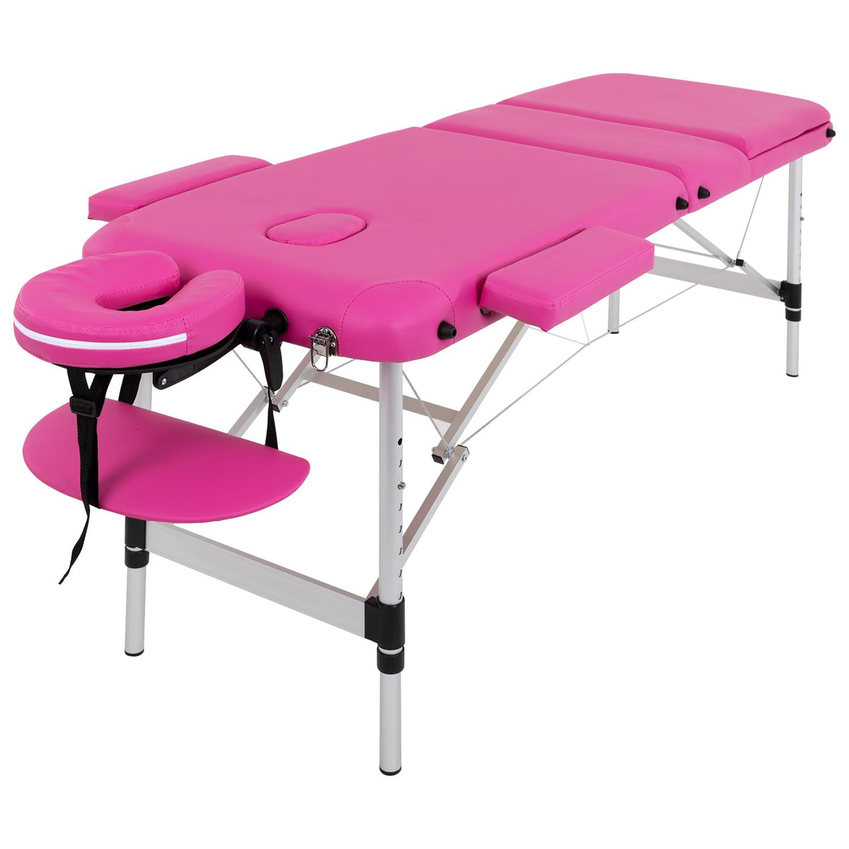 Paylesshere Massage Table Portable Massage Bed Aluminium 3 Folding Lash Bed Spa Bed Height Adjustable Spa Table With Non-Woven B