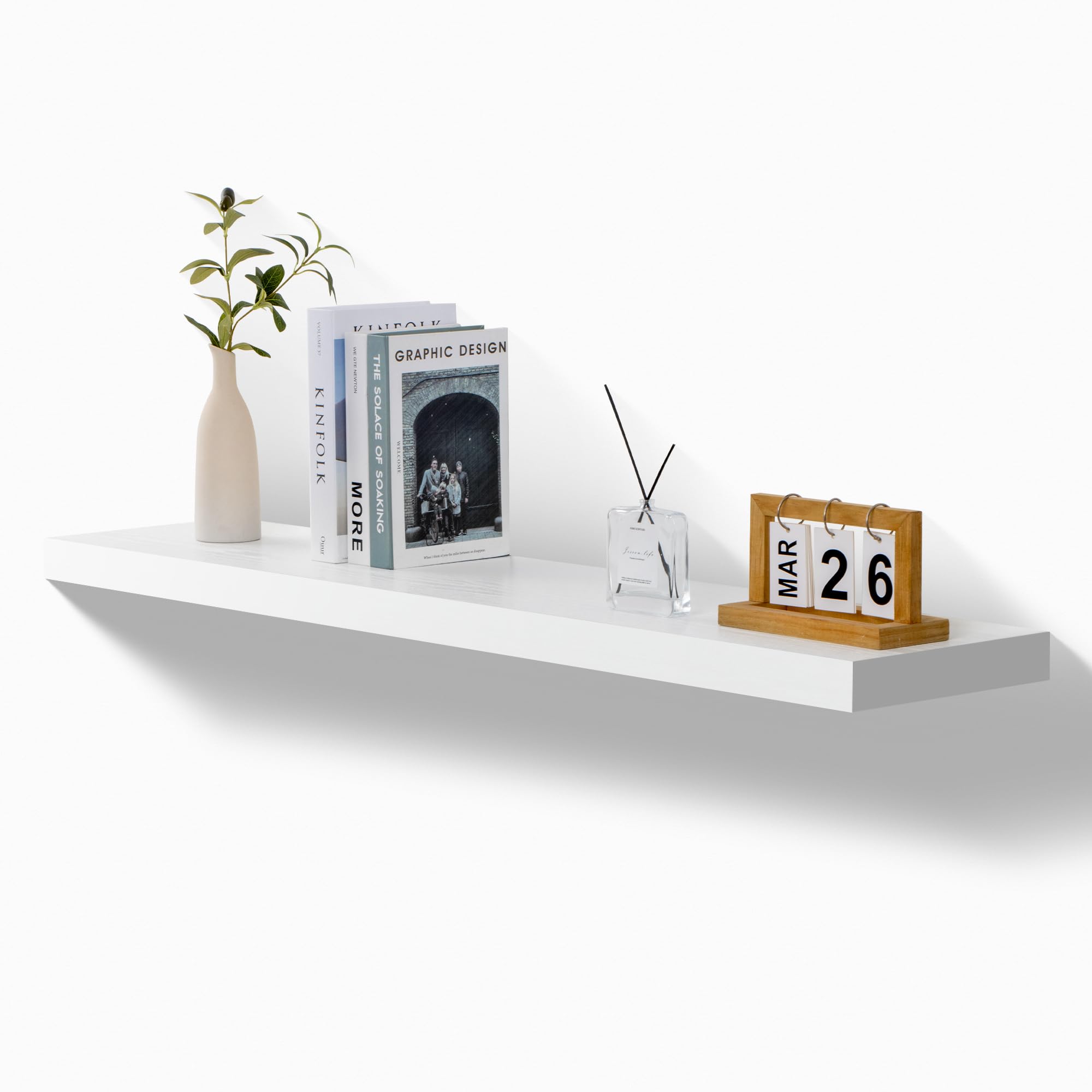 Floating Shelves - 10.23 Inch Deep Wall Shelf for Decor & Storage - Wall Mounted Display Shelving with Invisible Heavy-Duty Meta