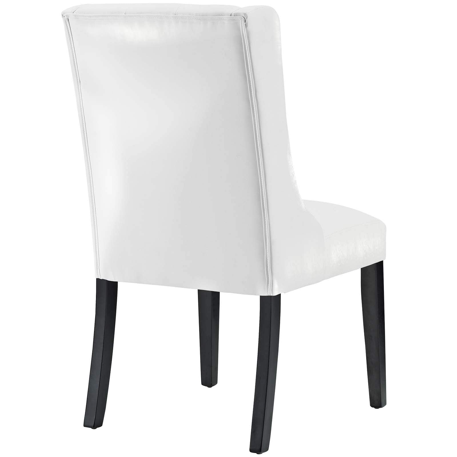 Modway Baronet Dining Chair Vinyl Set of 2, Black