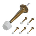 Homotek 6 Pack Heavy Duty Solid Rigid Door Stop With Soft Rubber Tip, Zinc Die Cast Door Stopper Protect Wall & Door,Brass Bronz