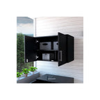 Depot E-Shop Wall Storage Cabinet 20&Quot; H, 2 Doors, 3 Internal Shelves, Black, Modern