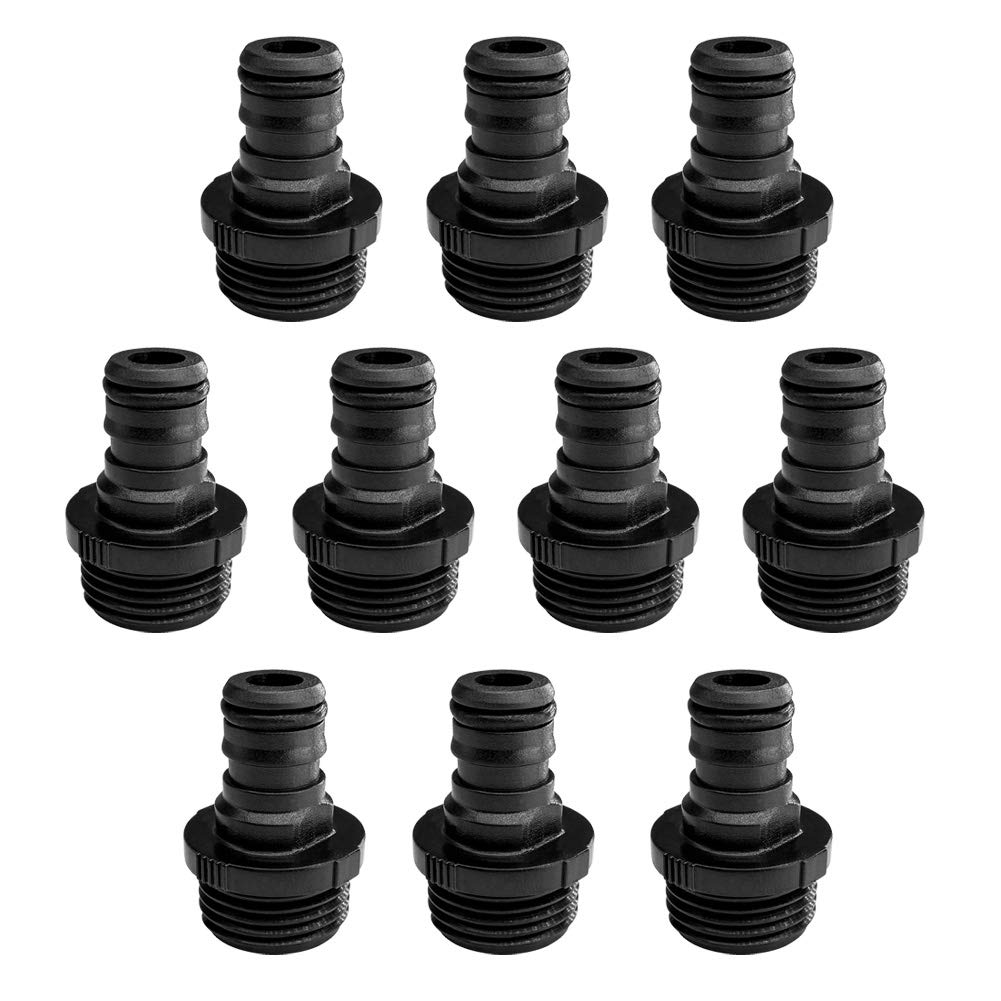 10 Pack Plastic Garden Hose Quick Connect Fittings Male Hose Quick Connector Adapters 3/4 Inch Ght Male Nipples Quick Release Ki