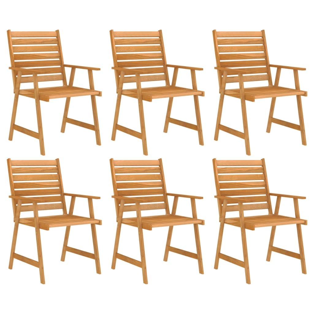 vidaXL 7 Piece Patio Dining Set in Solid Acacia Wood with an Oil Finish - Weather-Resistant Outdoor Dining Furniture Ideal for Garden, Patio, Balconies.