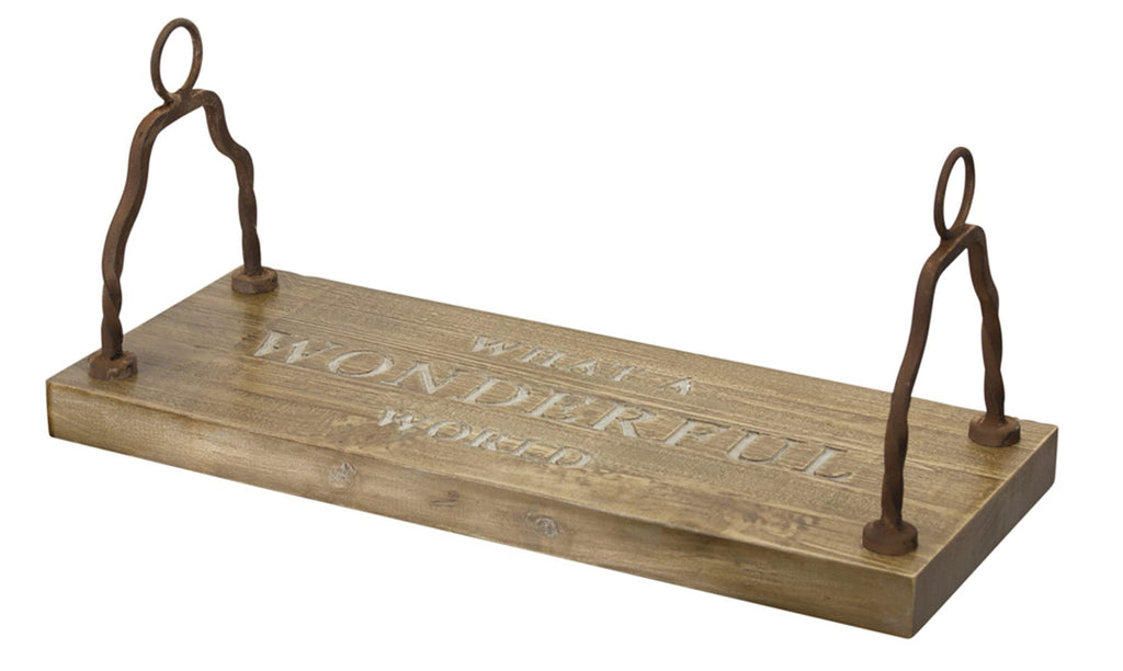 Melrose Modern Home Decorative Wonderful World Swing (Rope Not Included) 23.5" L Wood/Iron