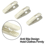 Corodo Ivory Velvet Hangers Clips, 20 Pack - Strong Clips for Thin Felt Hangers, Perfect for Pants and Skirts