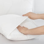 Moomee Bedding Pillowcases Pack Of 2 100% Washed Cotton Linen Like Textured Breathable Durable Soft Comfy (Off White, Standard)