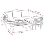 vidaXL Patio Lounge Set 6 Piece, Sectional Sofa for Outdoor Backyard, Couch with Cushions, Patio Furniture Set with Table, Solid Wood Acacia