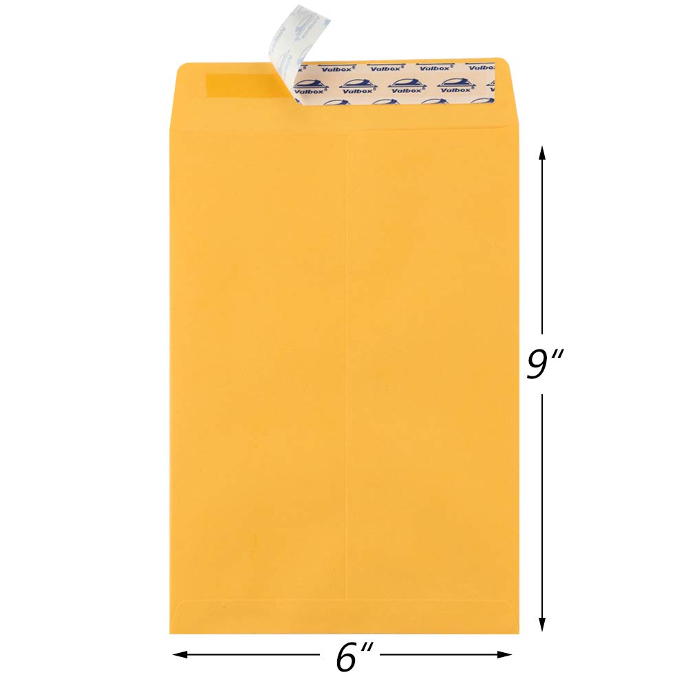 Valbox 6X9 Self Seal Catalog Security Envelopes 250 Count Small Brown Kraft Envelopes For Mailing, Storage And Organizing