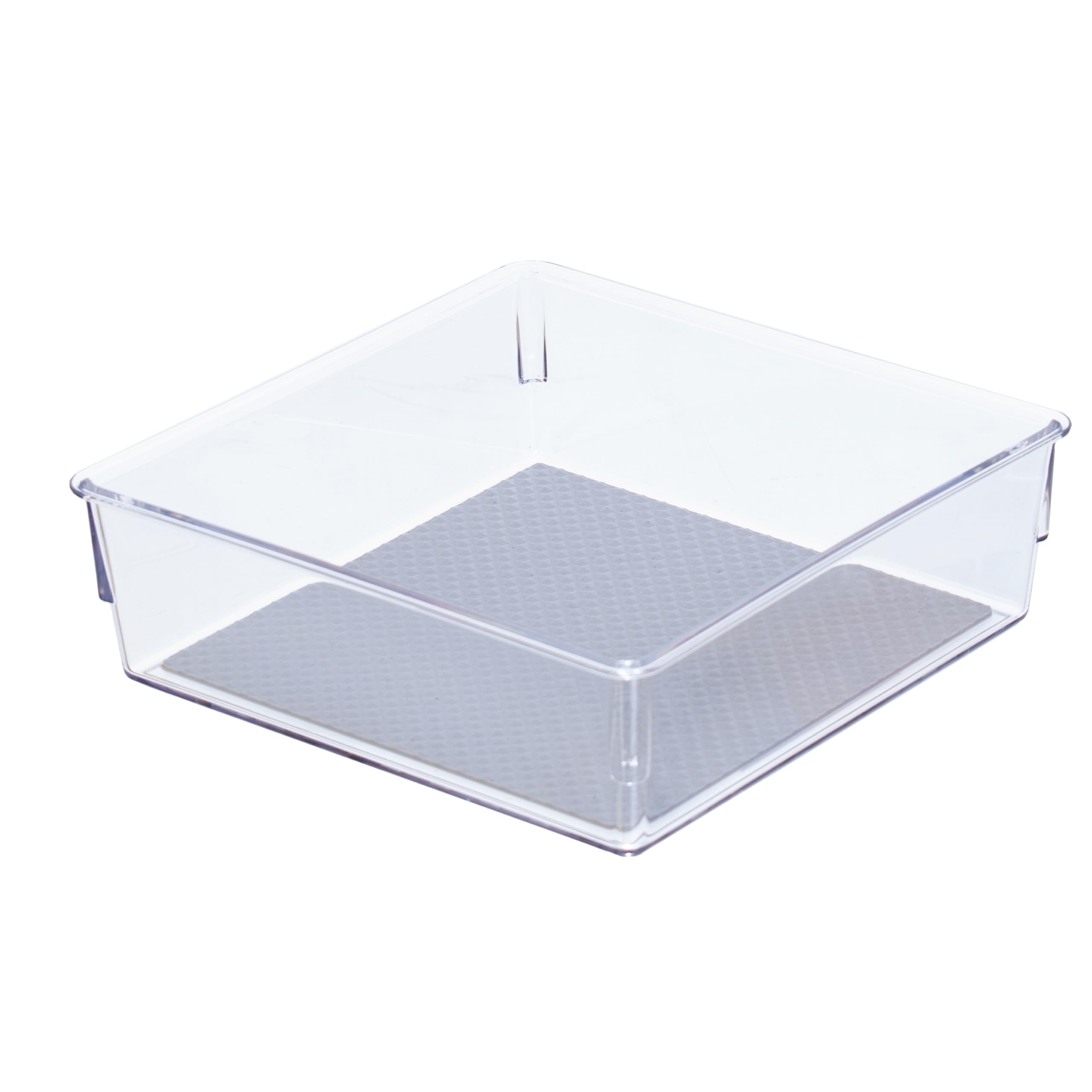 Glad Drawer Organizer Bin, 6X6  Heavy Duty Clear Plastic Storage Tray For Junk Drawers, Kitchen Utensils, Bathroom Vanity, And 