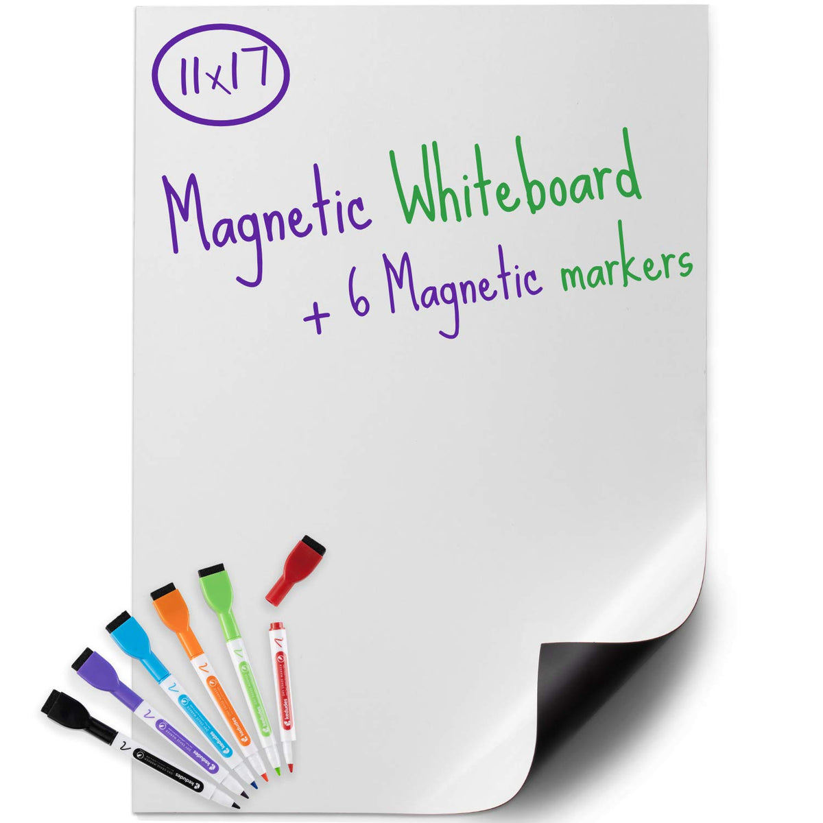 Kedudes Usa Made Magnetic Dry Erase Board Sheet 17' X 11' With Set Of 6 Markers - Magnetic Whiteboard For Fridge - Fridge Whit