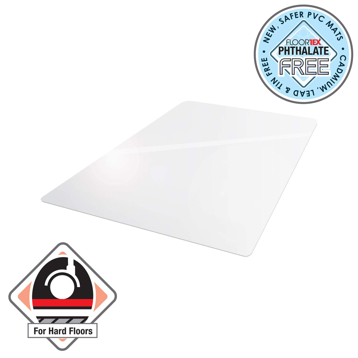 Floortex® Valuemat® Vinyl Rectangular Chair Mat For Hard Floor - 48&Quot; X 60&Quot;