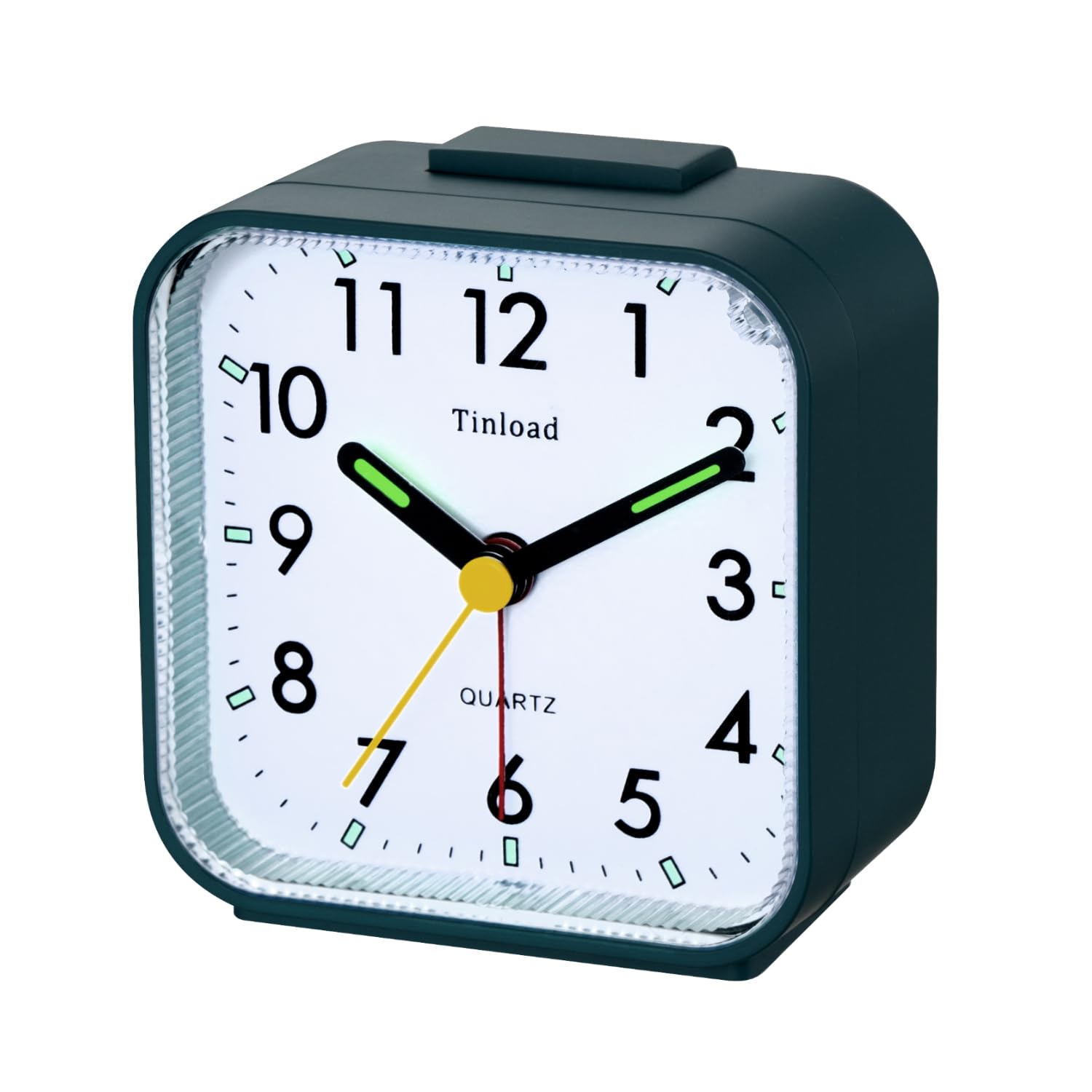 Tinload Small Battery Analog Alarm Clock Silent Non Ticking, Ascending Beep Sounds, Snooze,Light Functions