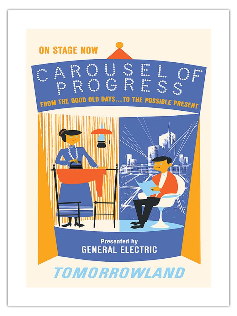 Disneyland - Tomorrowlands Carousel of Progress - Vintage Advertising Poster c.1967 - Bamboo Fine Art 290gsm Paper (Unframed) 12