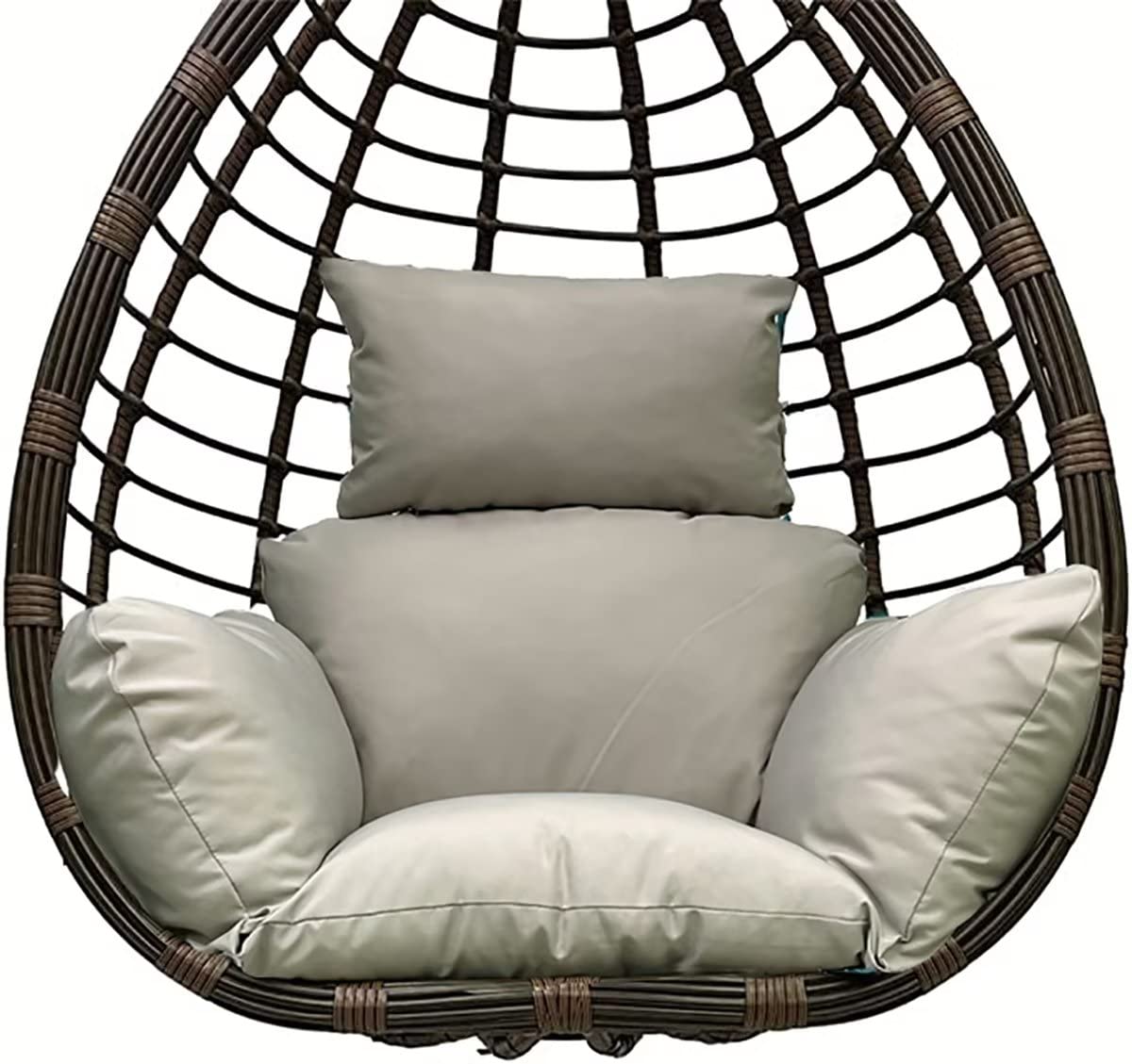 Yefound Hanging Basket Seat Cushion Egg Chair Cushion Waterproof Hanging Chair Cushion With Headrest Light Grey