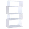 Coaster Home Furnishings Emelle 63-inch 4-Shelf Glass Panel Bookshelf White