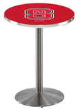 Holland Bar Stool Co. L214-36 Stainless Steel North Carolina State Pub Table with 36 Dia. top