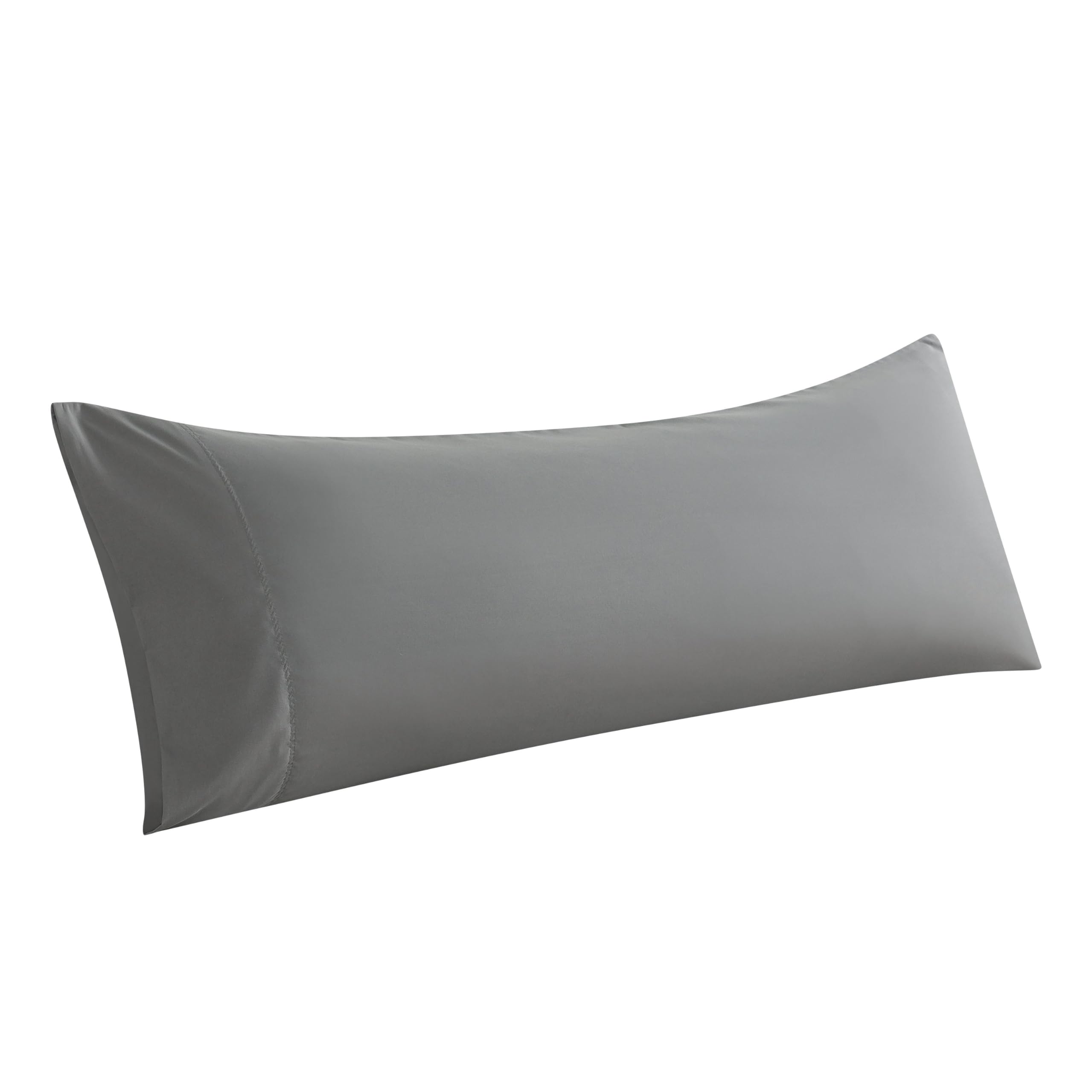 Whatsbedding Body Pillow Cover, Ultra Soft Microfiber Pillowcases, Breathable Long Pillow Case, Envelope Closure - Grey (20X54 I